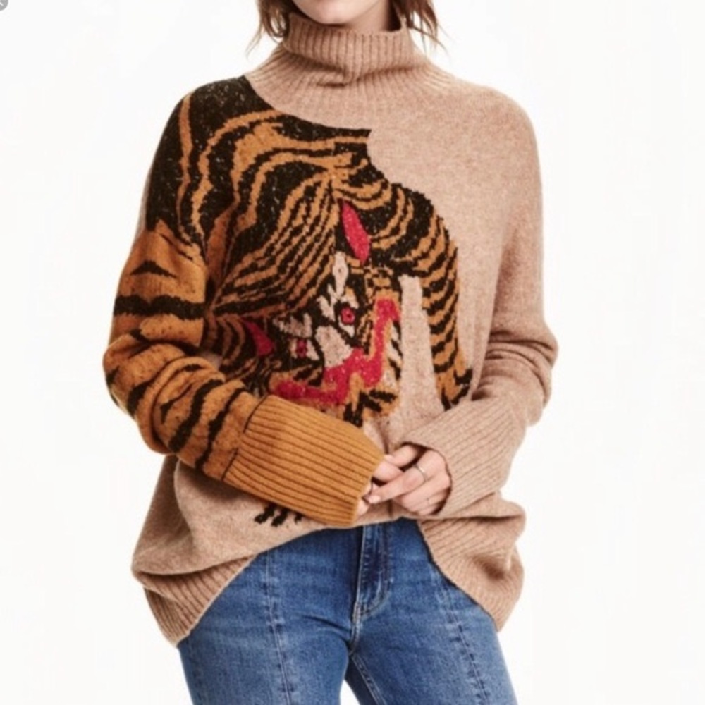 H&M Tiger Turtleneck Sweater